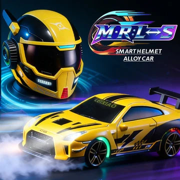 1:64 Mini RC Helmet Dodge Drift Car black and orange sports car