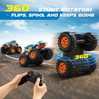 RC 2-in-1 Monster Launcher Track 333-TS251401  1:16 360° Flips 60min Play Kids