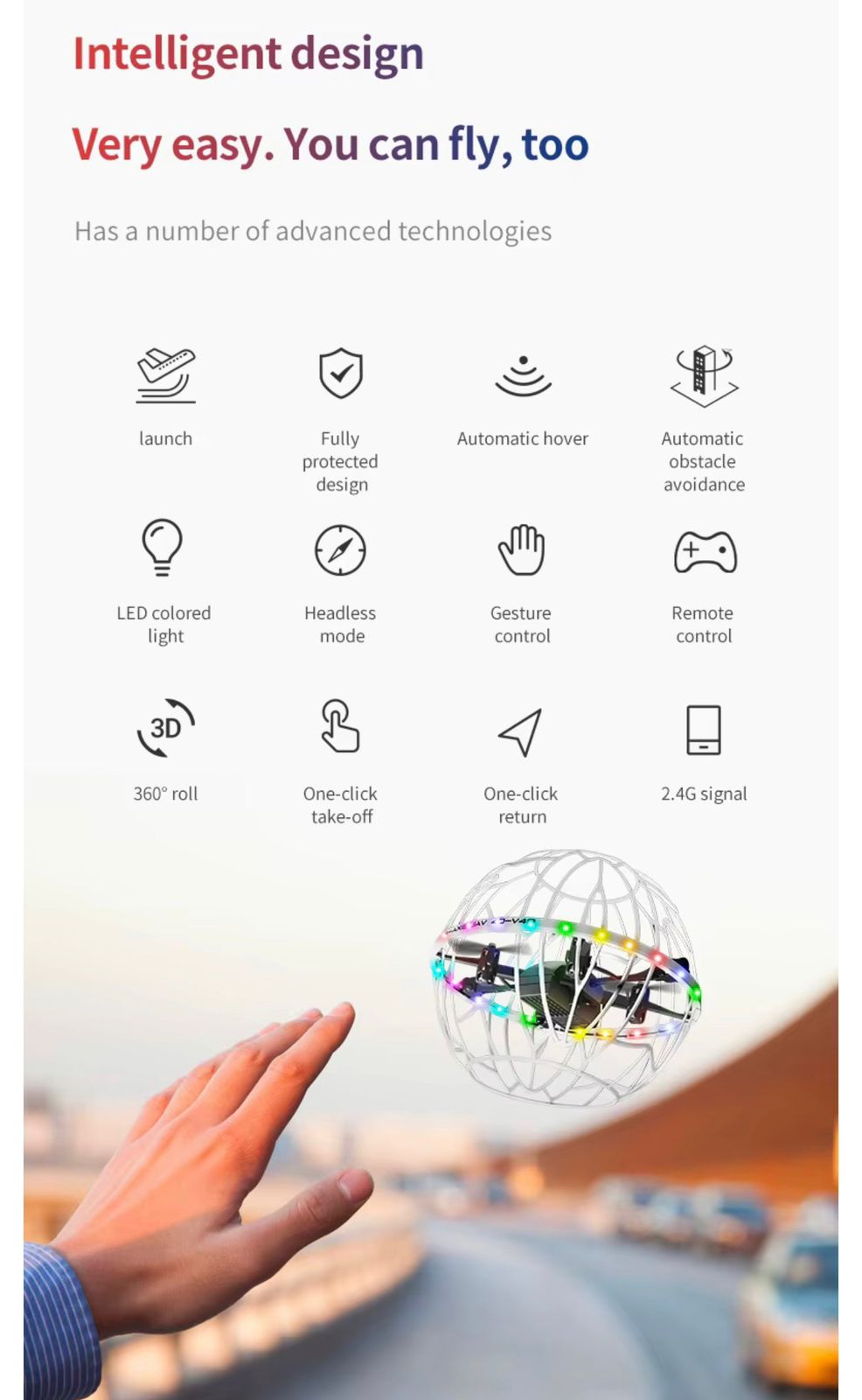 4DRC 4D-V49 Series Magic Ball Gesture-Controlled Drone