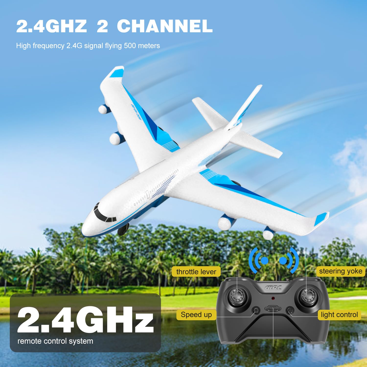 4DRC G2 RC Jet Airplane White 2 channels with remote