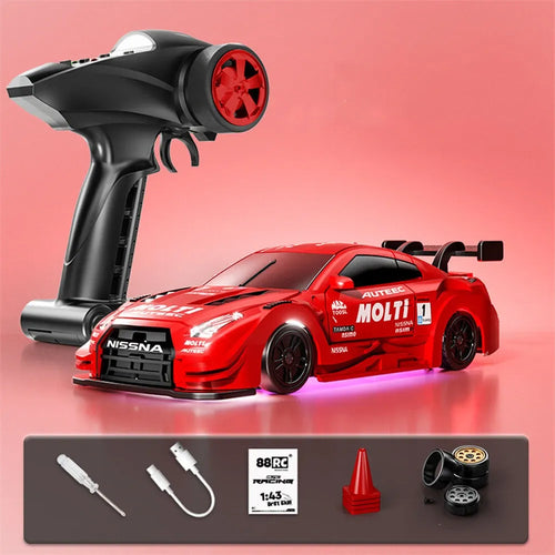 88RC RC43-G2 1:43 NISSAN Red 4WD Drift Skill RC Car