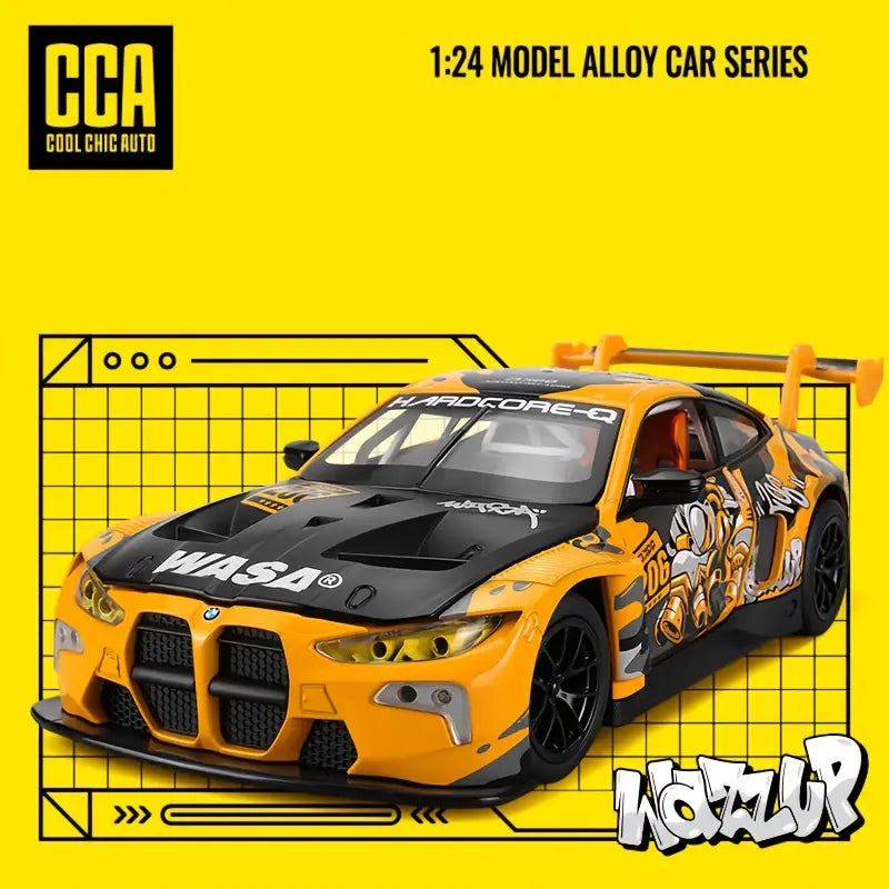 CCA BMW M4 GT3 1:24 Yellow Alloy Diecast Car Model
