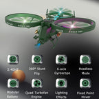 EO-29 Eagle Owl 6-Channel Fighter RC Drone with LED Lights