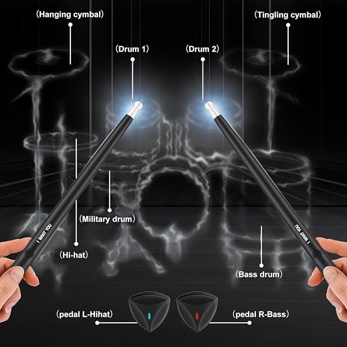 Electronic Air Drum with Sticks