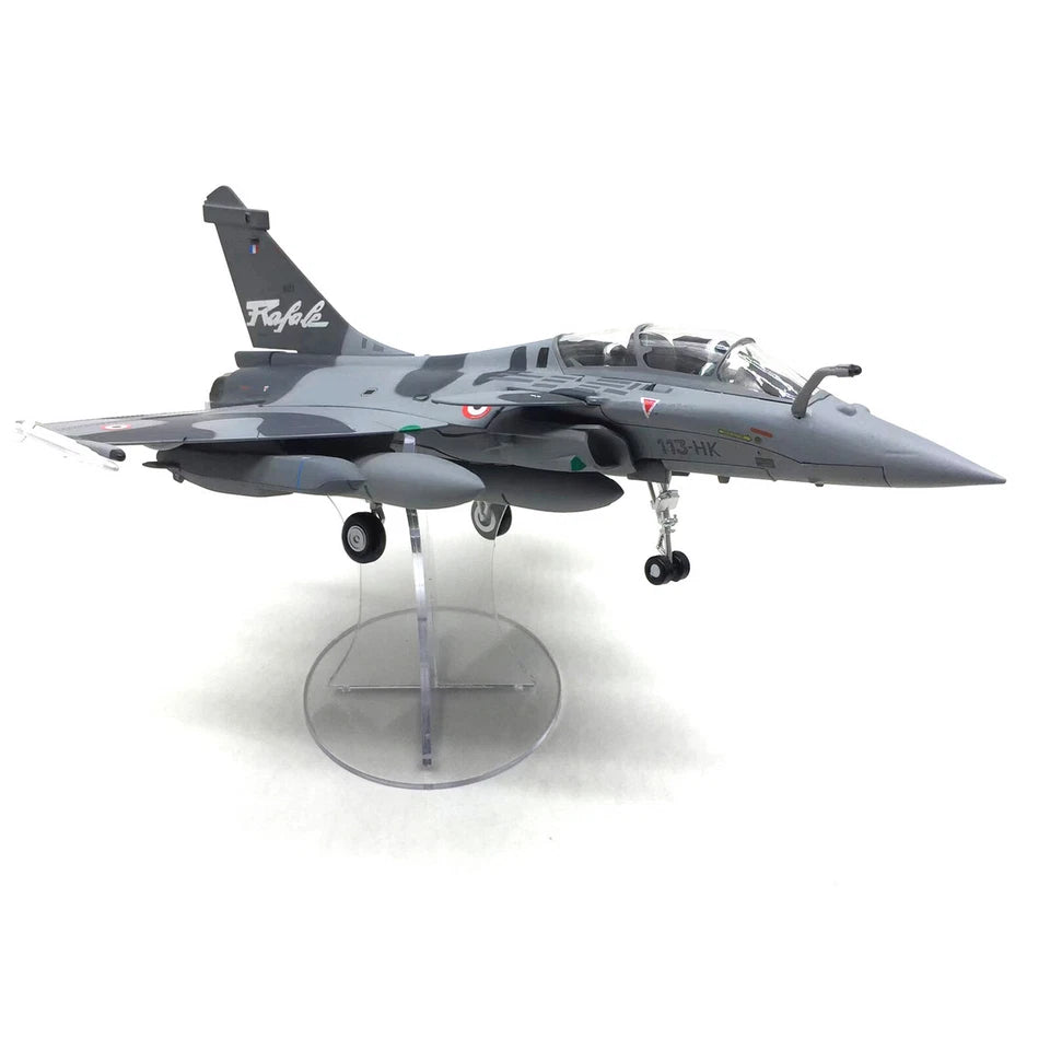 French Air Force Rafale B Camouflage Fighter Jet Alloy Aircraft Model with Display Stand