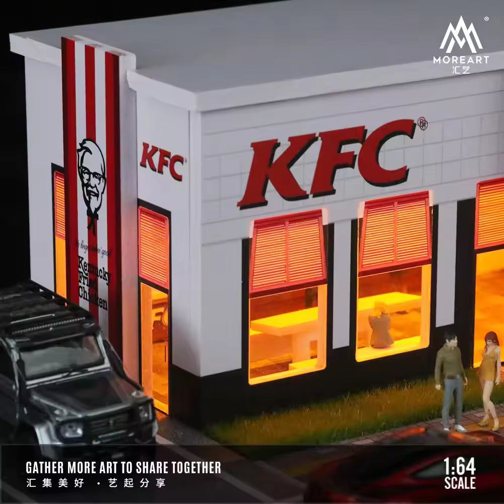 MoreArt MO936201 1:64 KFC Restaurant Parking Lot Diorama