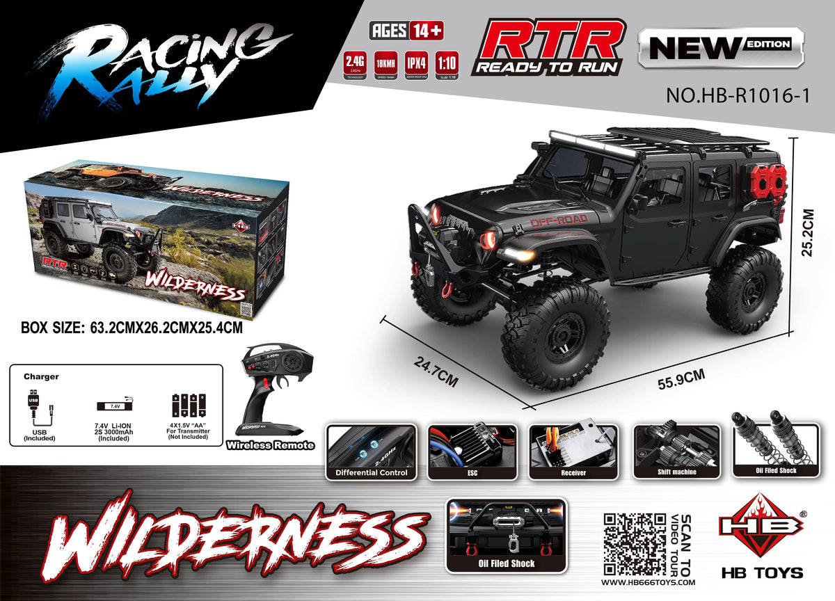 Competition Rccrawler Electronics HB R1016-1 1:10 RC Off-Road Crawler 4WD with Electronic Differential ...