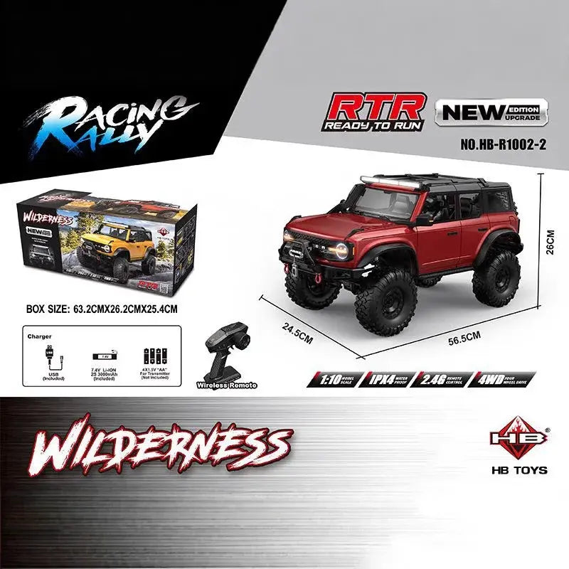 HB Toys R1002-2 Red 1:10 Ford bronco RC rock crawler