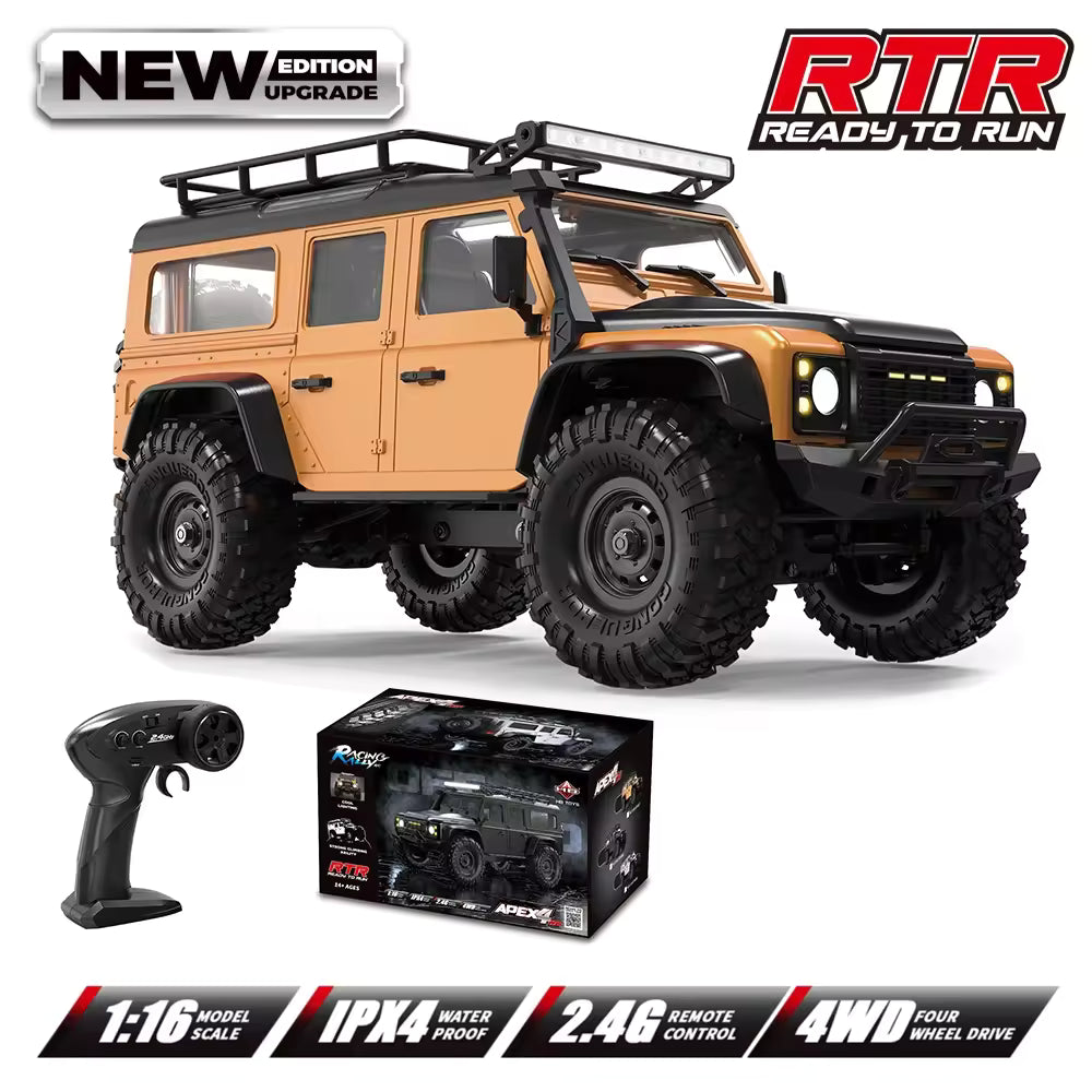 HB Toys R1607-08 1:16 Land Rover Defender 4WD RC Crawler Yellow