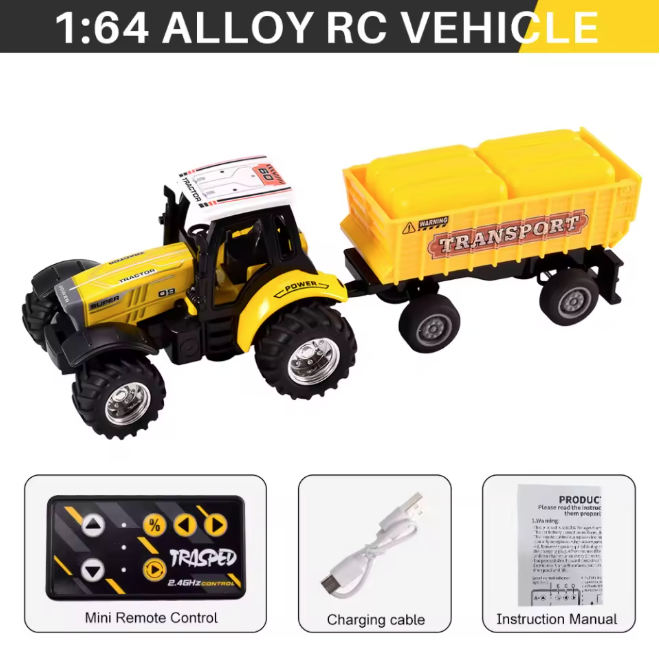 HG4-323 1:64 RC yellow Tractor