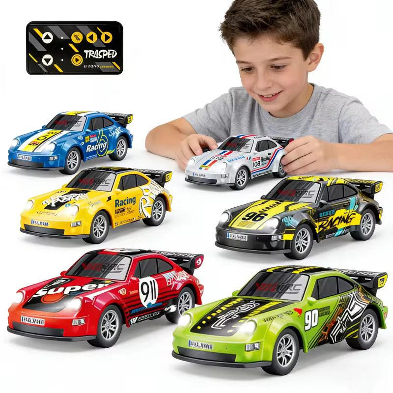 TRASPED HG4-429 1:64 Porsche-Style Mini RC Car — App + 2.4GHz, Alloy Body, LED — Alloy die-cast body