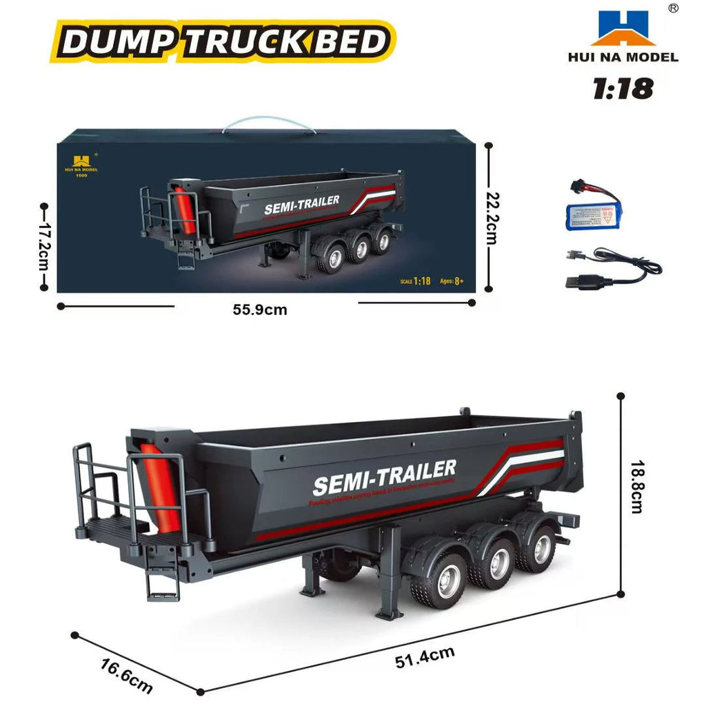 Huina 1509 1:18 Alloy Semi-Trailer Dump Truck Remote Control RC