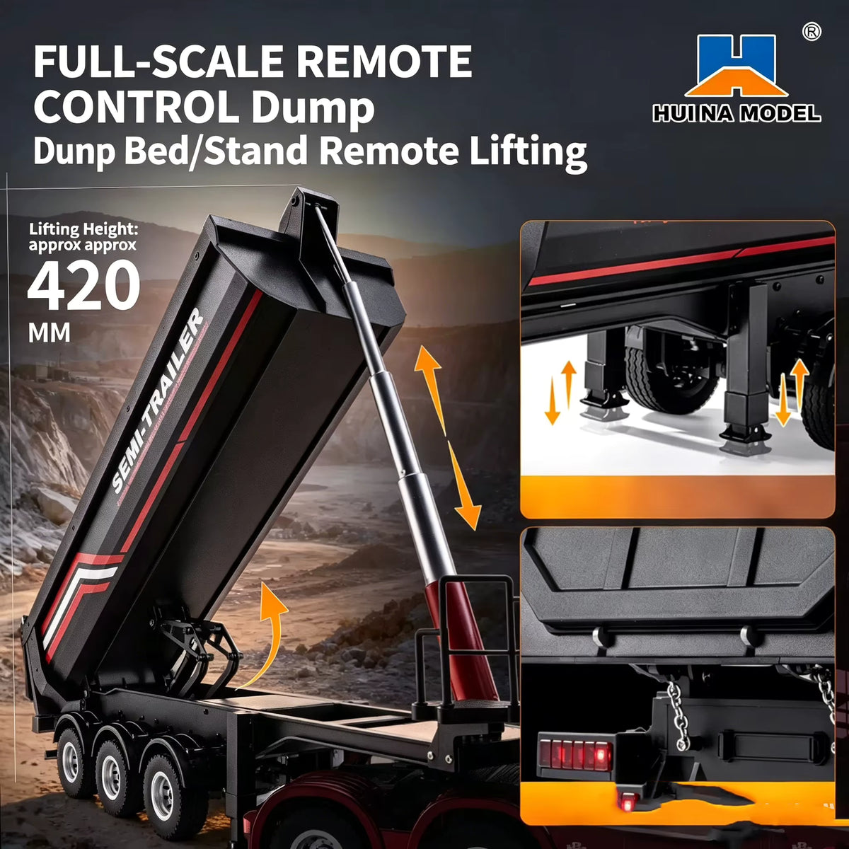 Huina 1509 1:18 RC construction dump truck