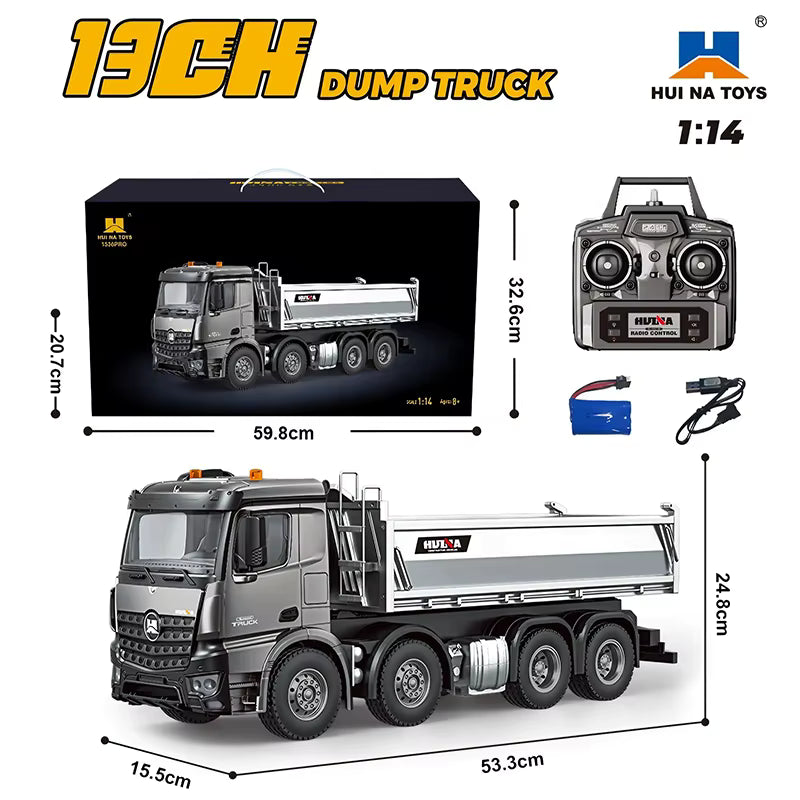 Huina 1536PRO 1:14 RC Dump Truck Alloy Metal Body