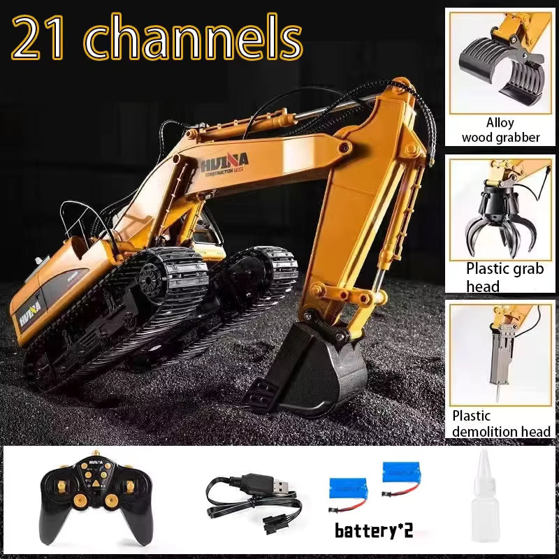Huina 550HD Excavator Digging Sand and Soil