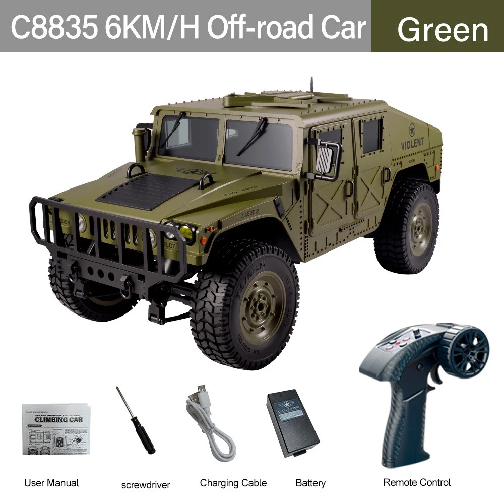 JJRC_C8835_1_16_RC_Military_Jeep green