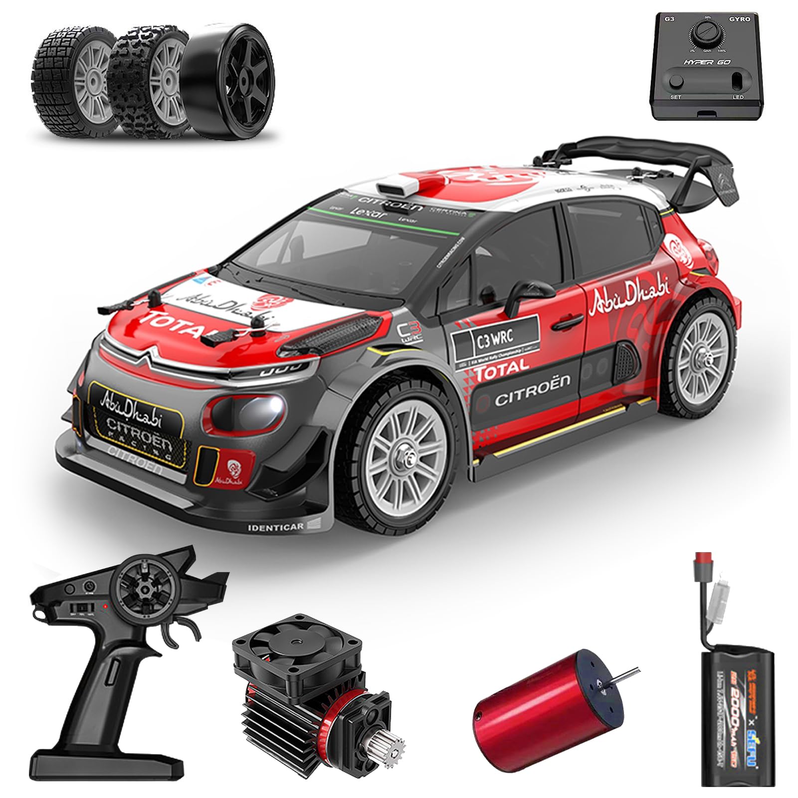 MJX Hyper Go 7303DC 1:7 Brushless RC Rally Car — 120A, Sensored, Battery & Charger (RTR) — 1:7 scale
