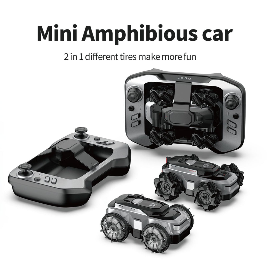 Mini Amphibious Water and Land RC Car 360-Degree Rotation 