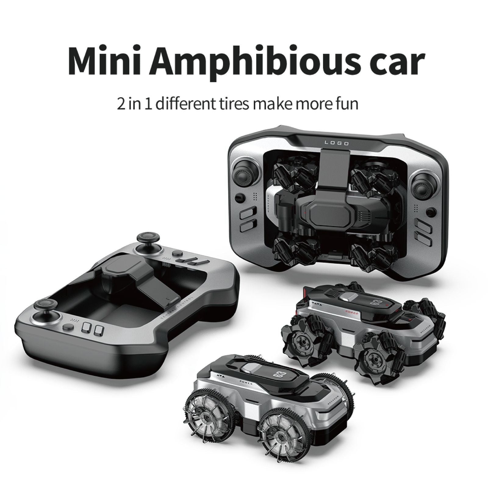 Mini Amphibious Water and Land RC Car 360-Degree Rotation 