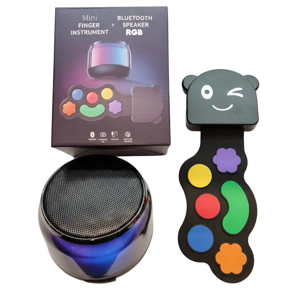 Mini Finger Instrument Bluetooth Speaker with RGB Lights