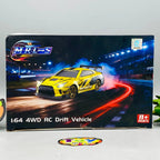 Mini remote control drift sports car with rear spoiler