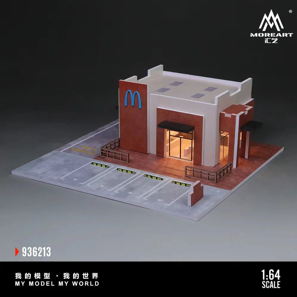 MoreArt Blue Logo Restaurant Scene 1:64