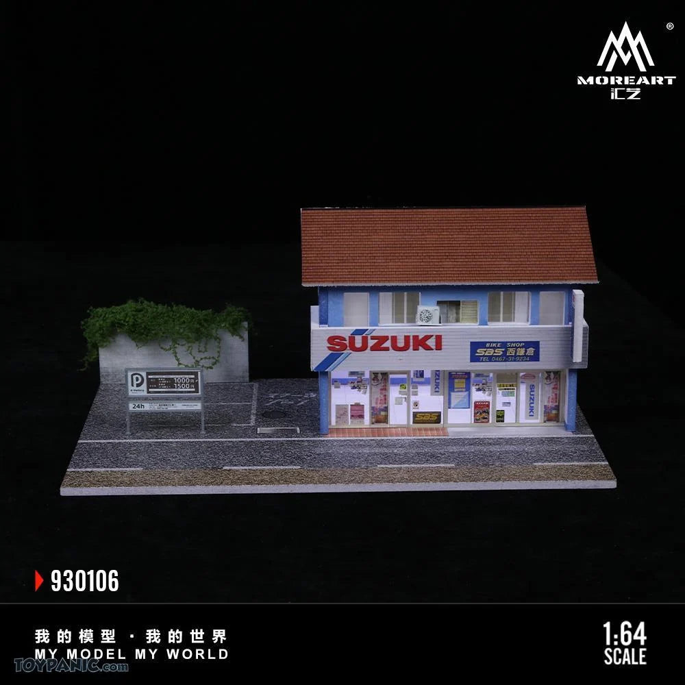 MoreArt MO930106 1:64 Nishi-Kamakura Suzuki Motorcycle Store Diorama