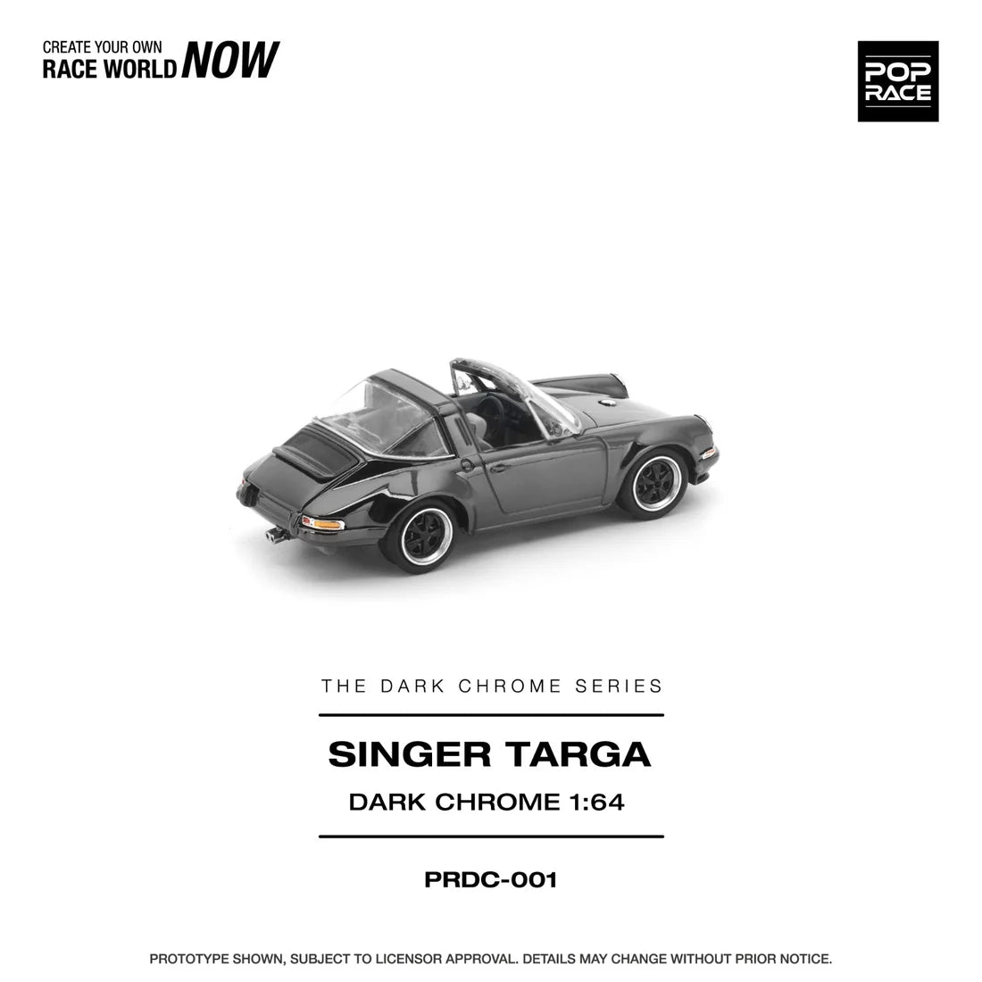 POP RACE PRDC-001 1:64 Singer Targa Dark Chrome Series