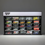 Premium LED display case for Mini GT and Tomica 1:64 scale cars.