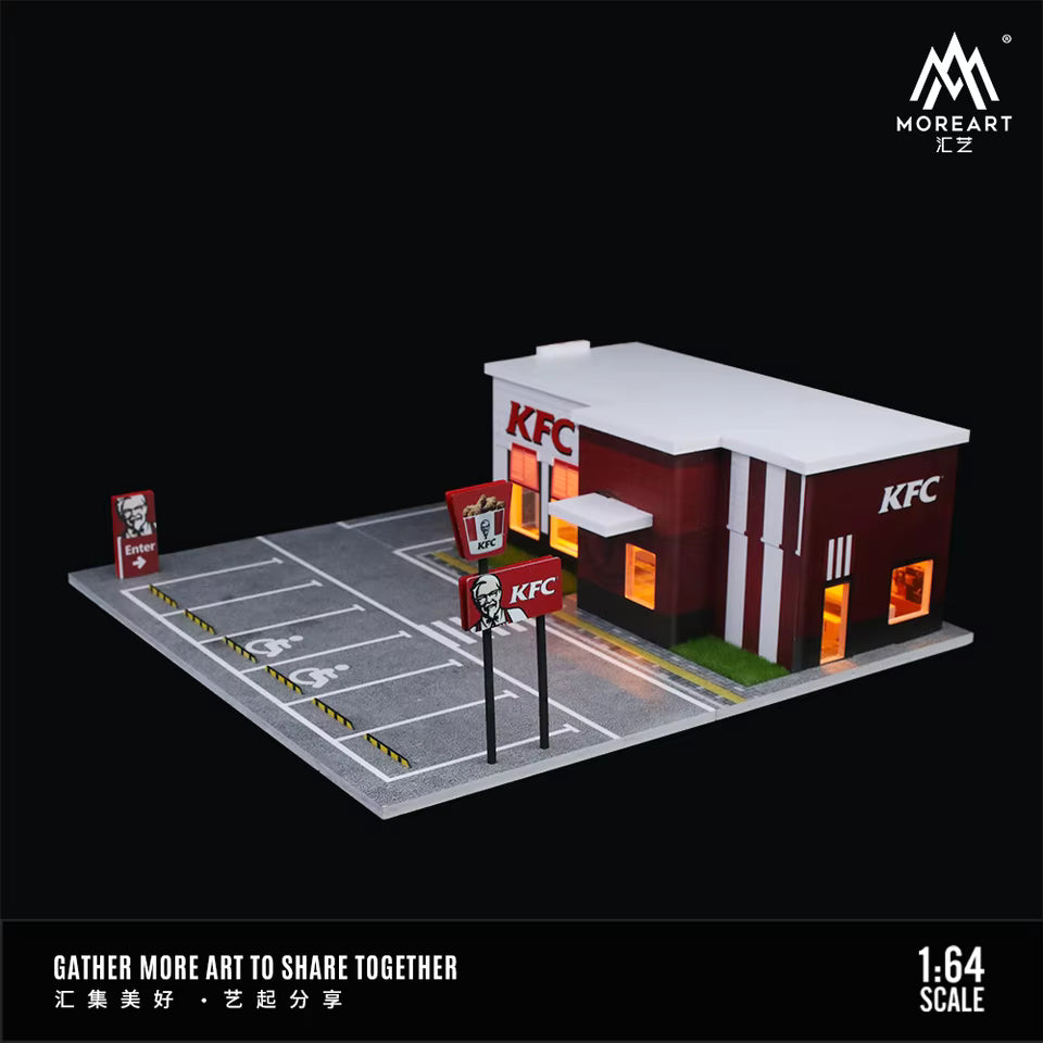 MoreArt MO936201 1:64 KFC Restaurant Parking Lot Diorama