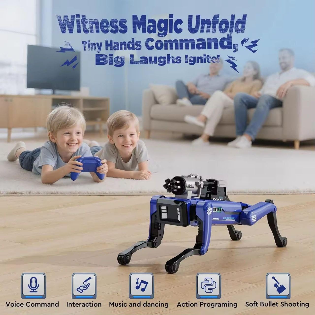 Smart Robot Dog Interactive STEM Pet with Voice Control & Remote