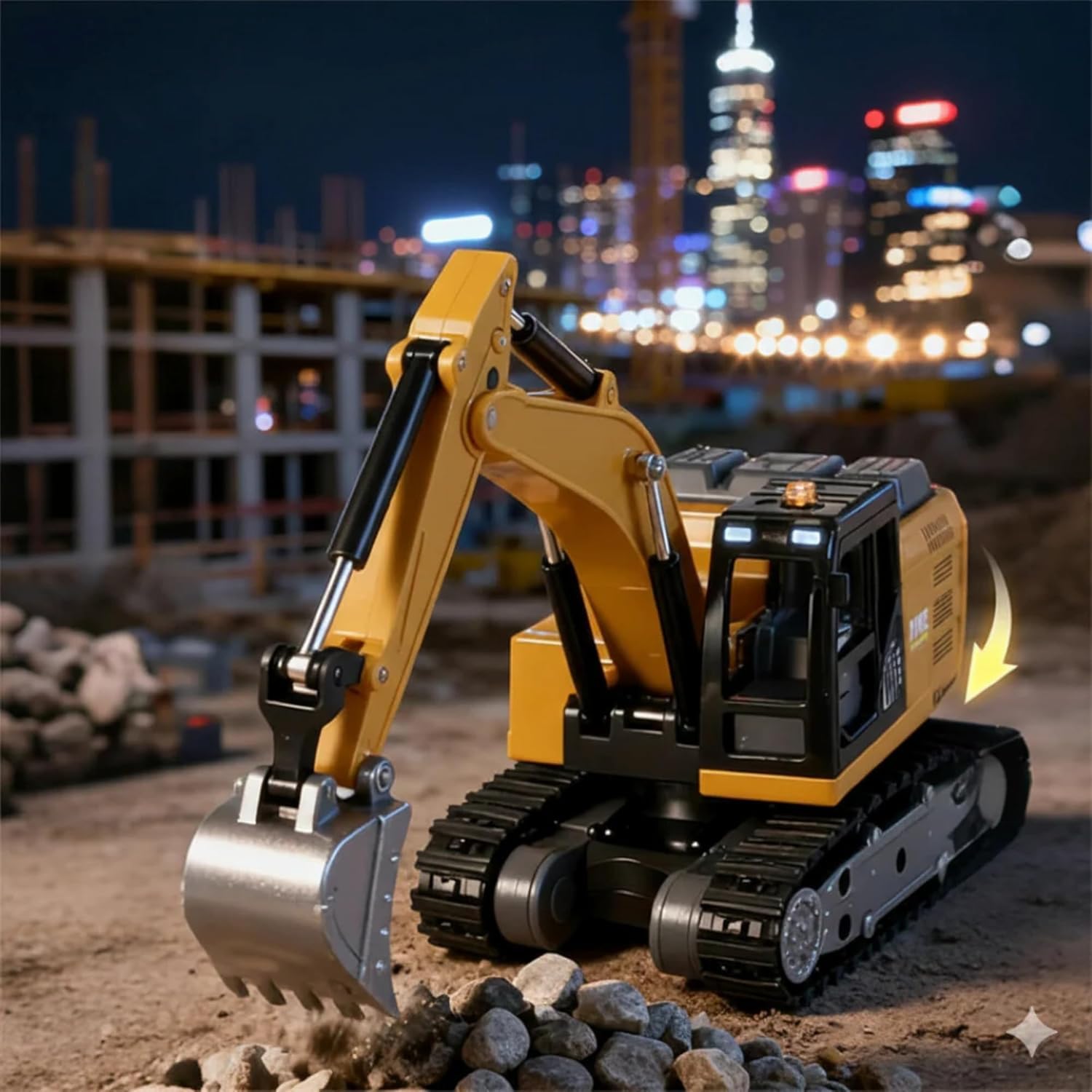 TRASPED HG4-413 1:64 RC Excavator – App & Remote Control with Lights & Sounds