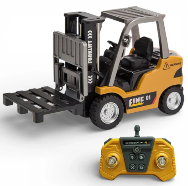 TRASPED 1:64 RC Forklift – App & Remote Control with Lights & Sounds
