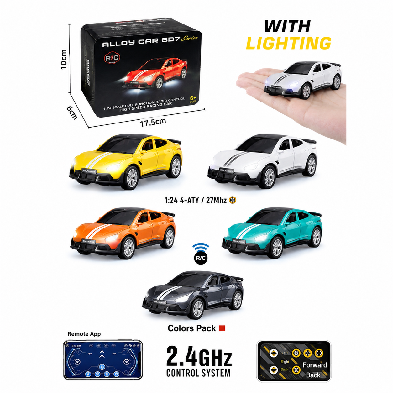 TRASPED HG4-417 1:64 Lamborghini Urus Mini RC Car — App + 2.4GHz, Alloy Body — 1:64 scale