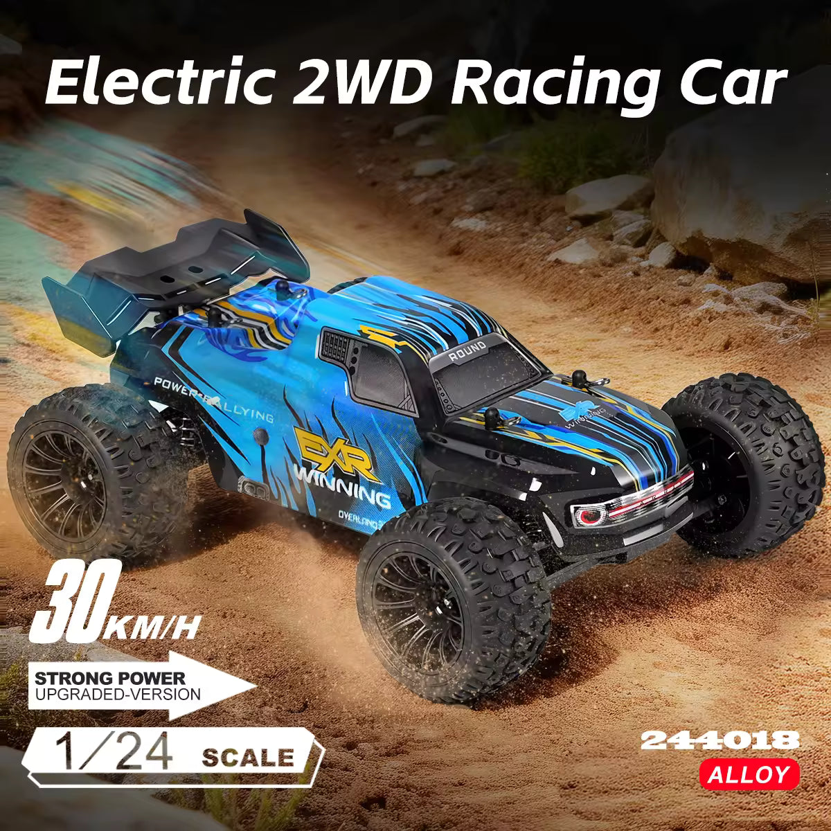 WLtoys 244018 1:24 2WD Off Road Climbing RC Car 30kmph BLUE