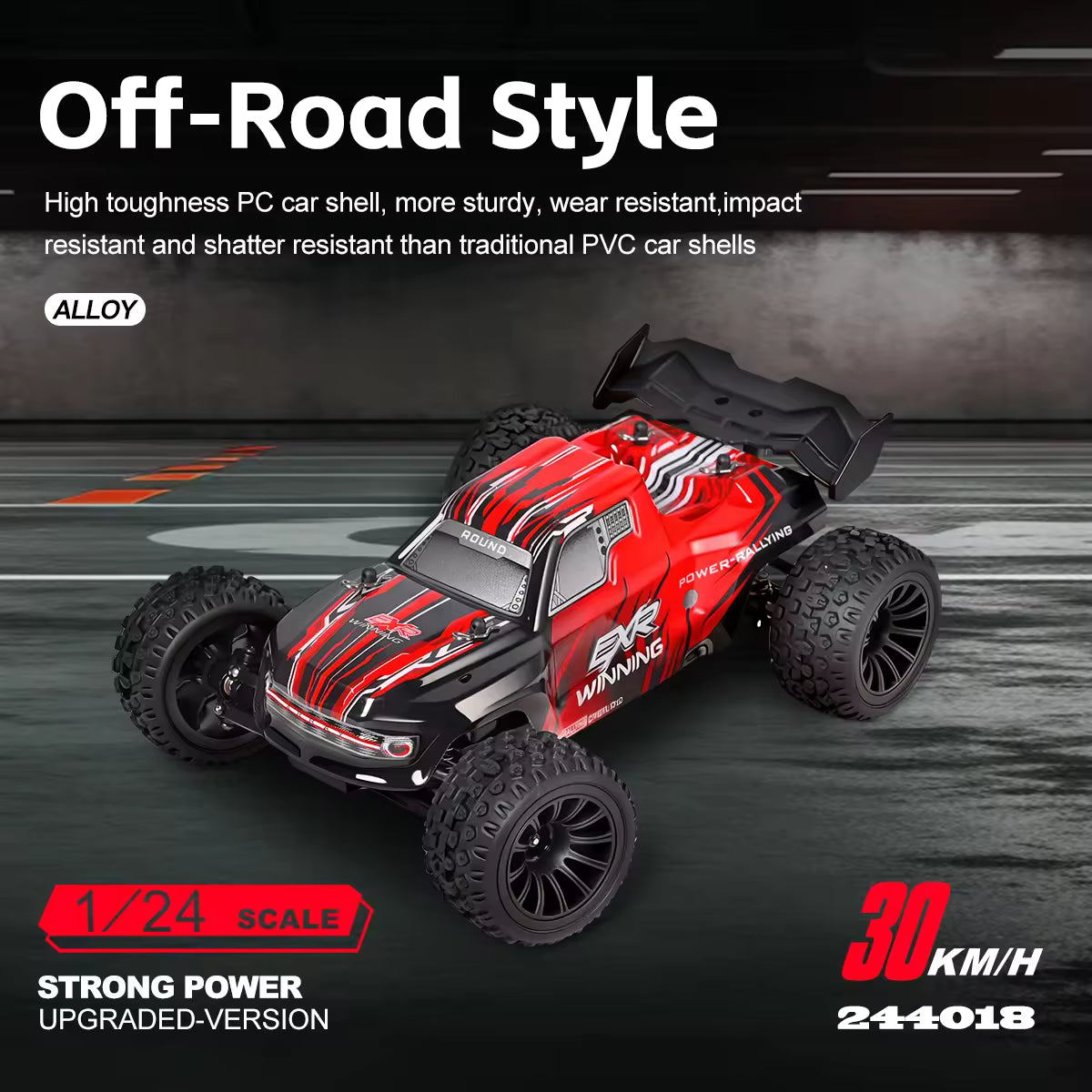 WLtoys 244018 1:24 2WD Off Road Climbing RC Car 30kmph RED
