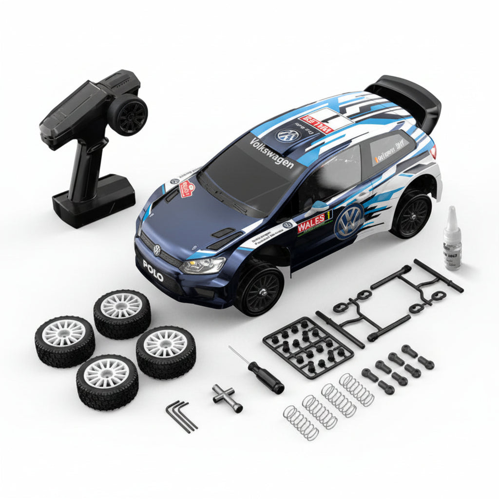 MJX Hyper Go 14304 1:14 VW Polo R WRC Brushless RC Rally Car — Licensed, 63 km/h (RTR) — 1:14 scale
