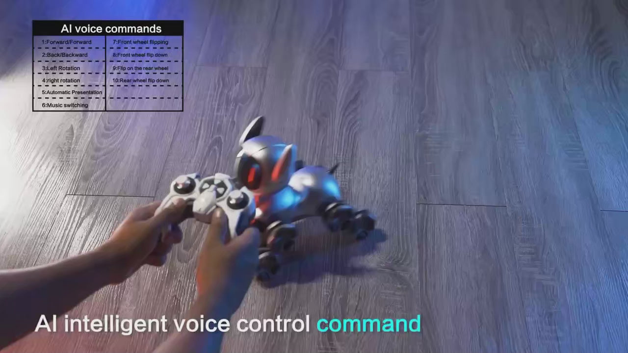 4DRC Y9 RC Robot Dog 8 Wheels Stunt Toy with Gesture Control